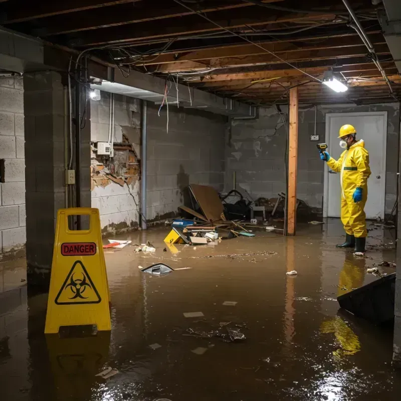 Flooded Basement Electrical Hazard in Inez, KY Property